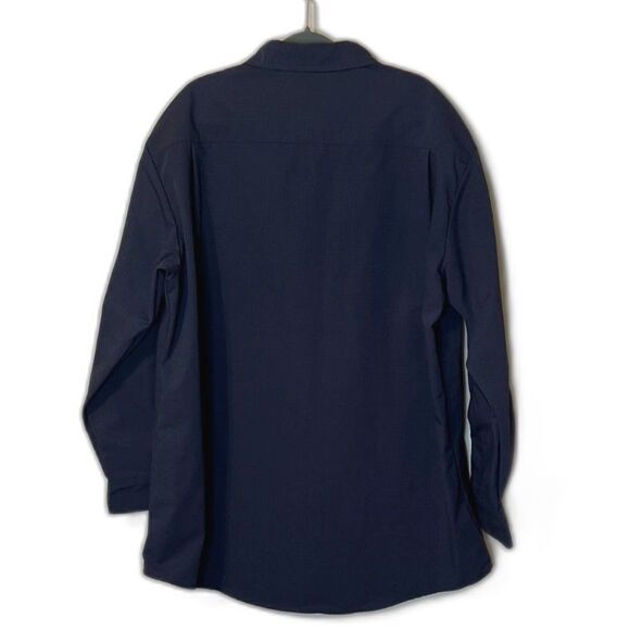 Tactical Field Shirt Rip-StopMens Blue XL PolyCotton Long Sleeve Button Front - Picture 2 of 15